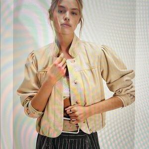 We The Free Nimbus Suede Jacket. Color: Tofu. Size M